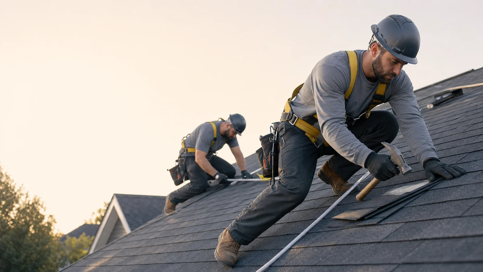 Residential roof edge and shingle repair detail